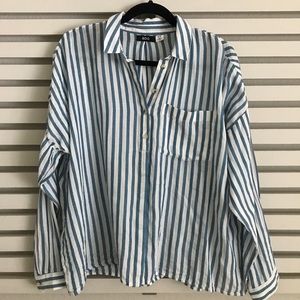 stripped button down